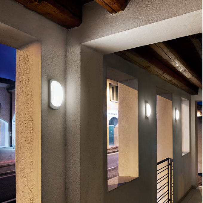 GEALUCE Applique in plastica bianco-antracite IP65 LED GEALUCE Applique in plastica bianco-antracite IP65 LED